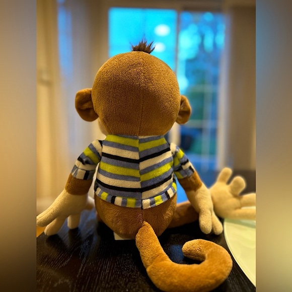 EUC Kellytoy plush stuffed animal Monkey brown beige large multicolored - Picture 2 of 8
